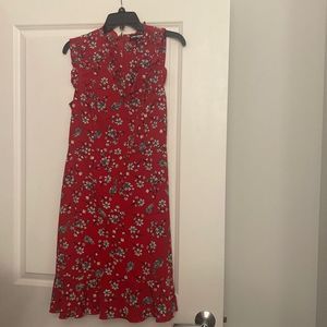 Karl Lagerfeld Red Floral Midi Dress